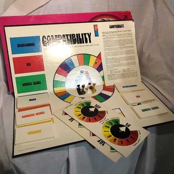 Compatibility Board Game Couples Party Vintage 1974 Reiss Games Retro Design - Picture 3 of 10